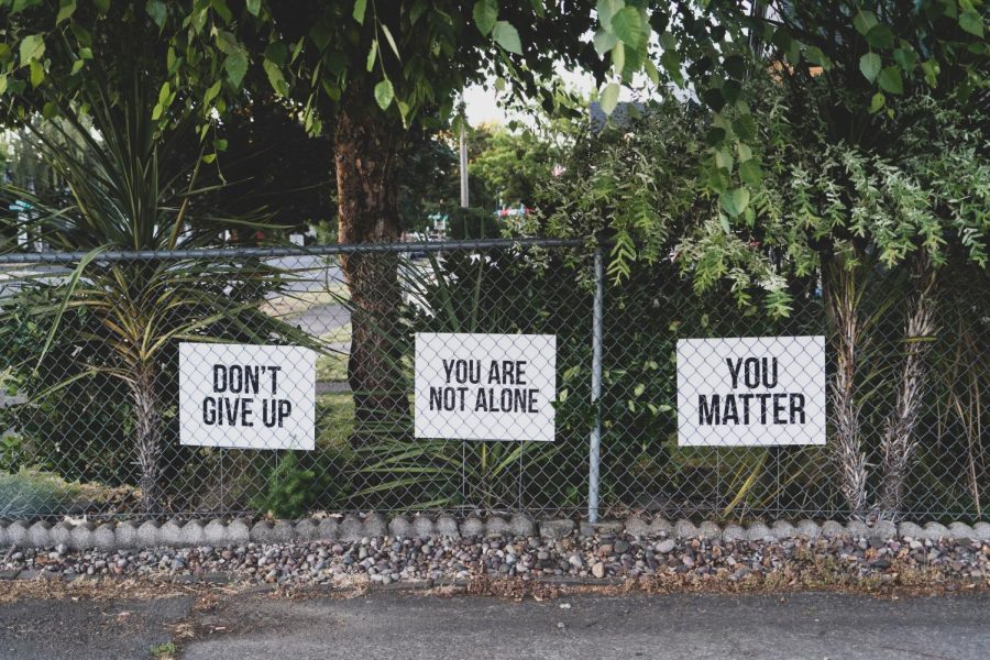%28%E2%80%9CDon%E2%80%99t+give+up.+You+are+not+alone%2C+You+matter+signage+on+metal+fence%E2%80%9D+by+Dan+Meyers%2C+licensed+under+Unsplash+License%29.
