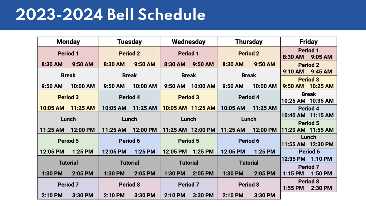 LBHS announces 8period bell schedule for 202324 school year Brush