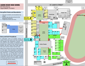Map of Laguna Beach High School campus and its exits