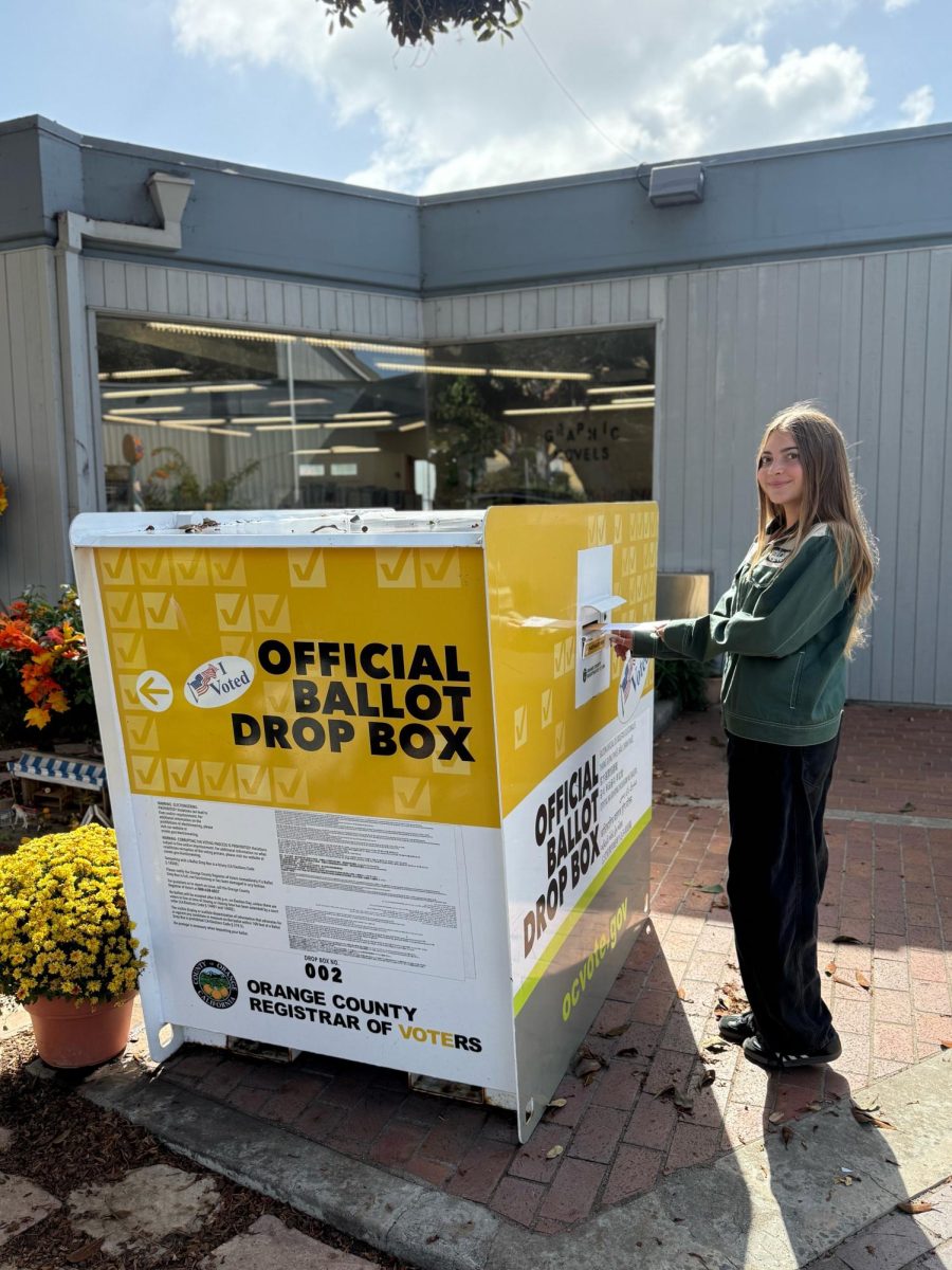 Senior Harper Hunt drops off her ballot for the California special election. Voting on Proposition 50 began October 6 and concludes November 4.